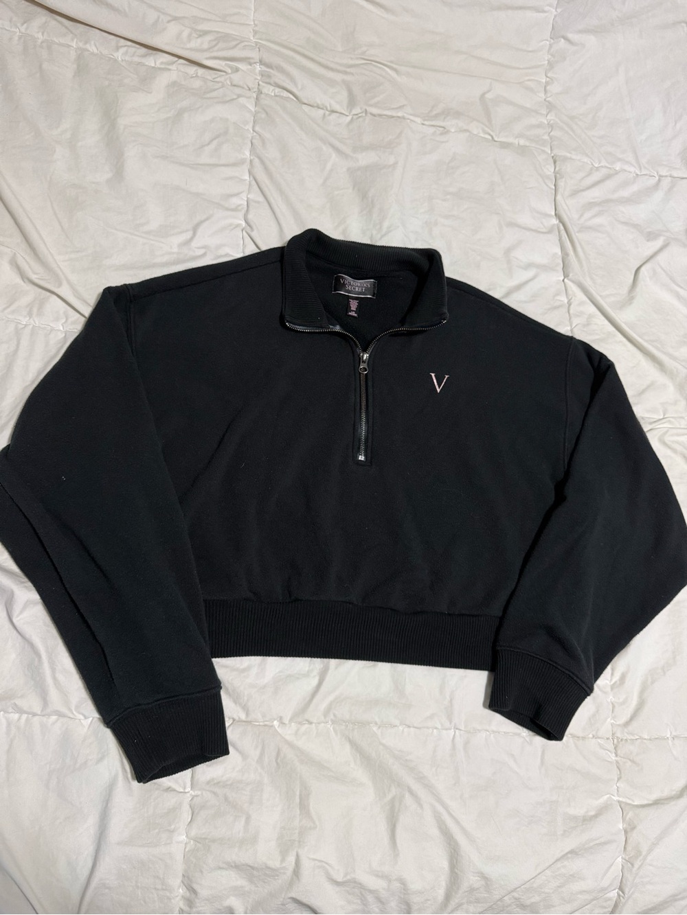 Victoria's Secret Black Half-Zip womens Sweater